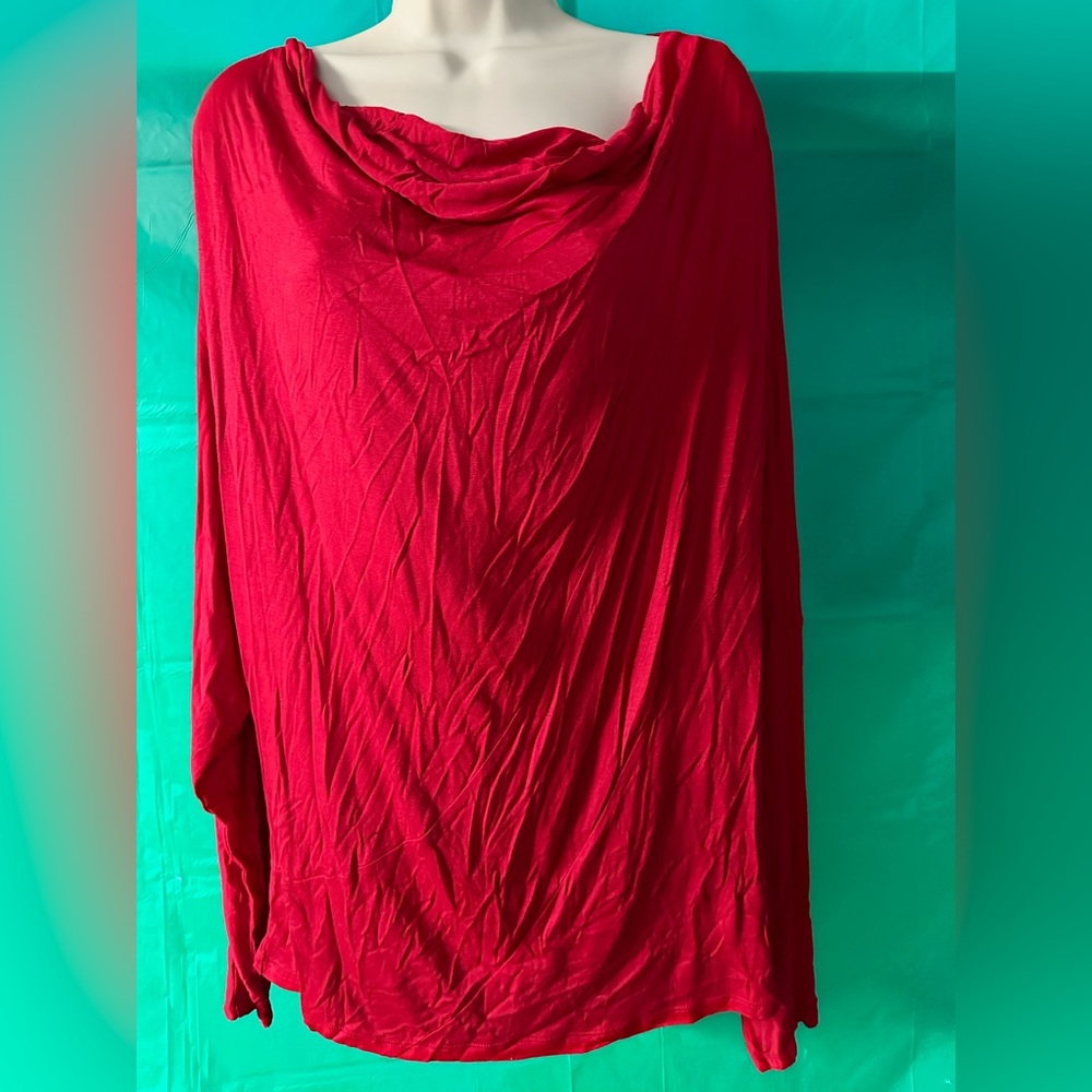 NWOT N. By Nicole Miller Long Sleeve Cowl Neck Top Size L